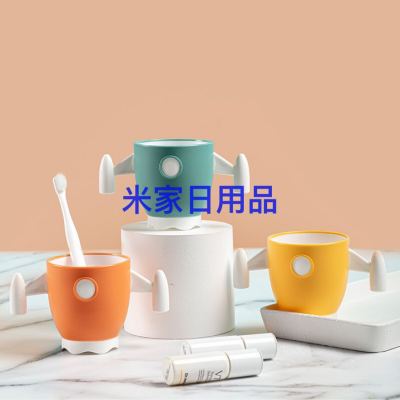 Creative Two-Color Dynamic Rocket Children's Fun Washing Cup Cartoon Cute Water Glass Thickened Drop-Resistant Food Contact