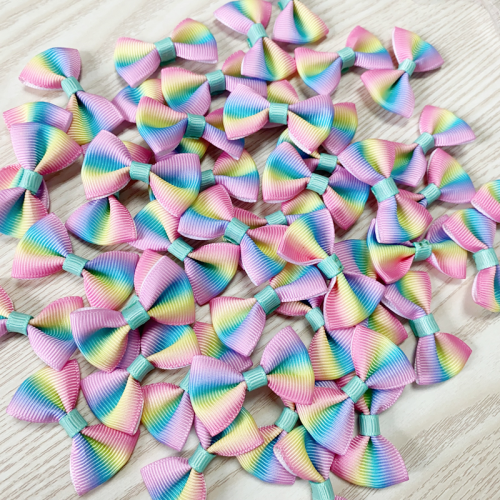 factory direct sales sample customization all kinds of rainbow color gradient color ribbon bow ornament accessories clothes accessories