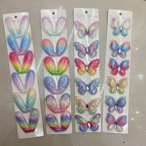 factory direct sales new pu leather shiny rabbit ears ultrasonic embossing no powder drop ornament accessories shoes and clothing accessories
