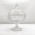 Crystal Glass Sugar Bowl European-Style Candy Dish Large Transparent Dried Fruit Jar with Lid High-Leg Checkered Glass