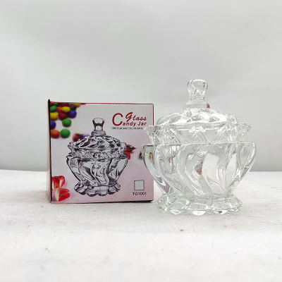 European-Style Glass Candy Box Crystal Wedding Candy Jar with Lid Candy Box Creative Transparent Storage Tank Tea Jar
