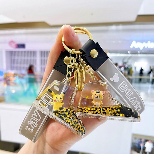 可爱漂流瓶流沙液体挂件卡通小猫漂浮入油帆布鞋钥匙扣女包包挂饰