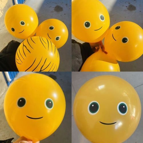 eye milk dragon octopus cartoon pattern balloon explosion-proof expression inner ball stall thickened polka dot balloon strip