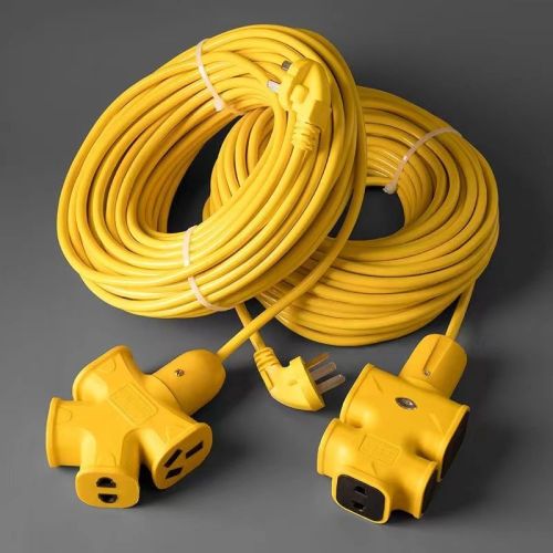 national standard genuine goods double-core pure copper flexible cable electric tricycle charging extension cable socket antifreeze power cord