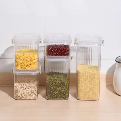 sealed jar cereals kitchen storage food grade transparent plastic tank box snack dry goods tea storage