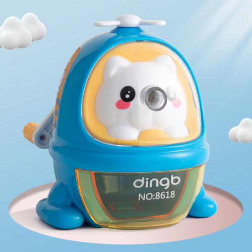 cartoon helicopter shaping pencil sharpener for students anti-card lead pencil sharpener
