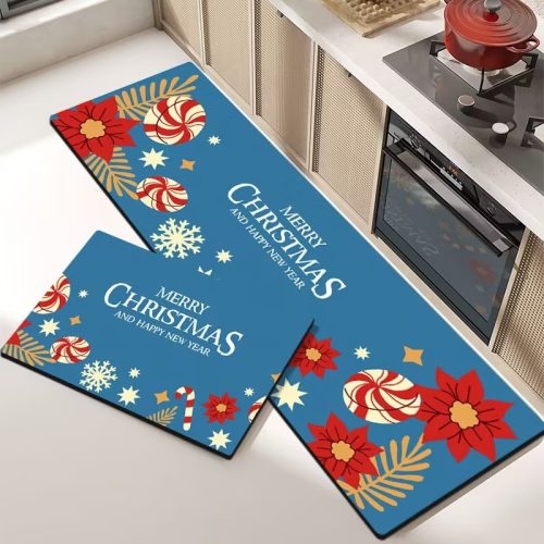New Christmas Kitchen Blanket Household Absorbent Oil-Absorbing Kitchen Floor Mat Long Floor Mat Home Bathroom Door Mat