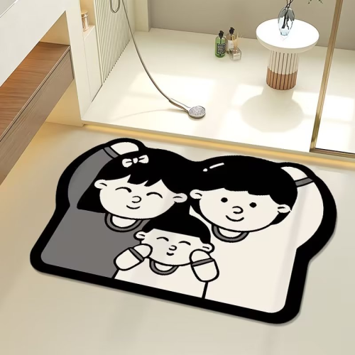 Cartoon Shaped Diatom Ooze Floor Mat Door Mat Home Bathroom Absorbent Soft Mat Water-Absorbing Quick-Drying Mat