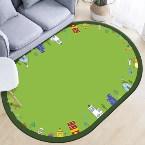 oval cashmere-like small clear pattern living room decoration easy to clean carpet mat