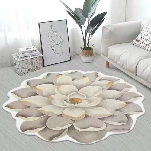 Special-Shaped Flower Carpet Cashmere-like Floor Mat Carpet Bedroom Bedside Carpet Living Room Coffee Table Mat