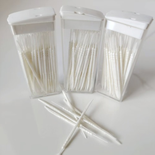 牙签鱼骨型便携塑料牙签一次性清洁口腔酒店家用牙缝刷牙线60支装