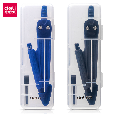 Deli 8622 Compasses Matching Pencil Refill Plastic Box Storage Easy to Carry (Mixed) (Set)