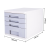 Deli 9761 Four-Layer File Cabinet Large Capacity Four-Layer Storage Push and Pull Smooth Feel Comfortable (Blue/Light Gray)