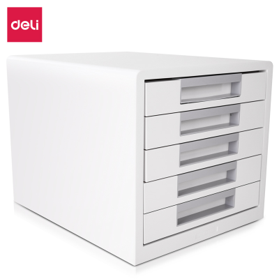 Deli 9780 File Cabinet Embedded Drawer Five-Layer Large Capacity Design Wear-Resistant Durable Fast Storage and Quick Pick-up (Light Gray)