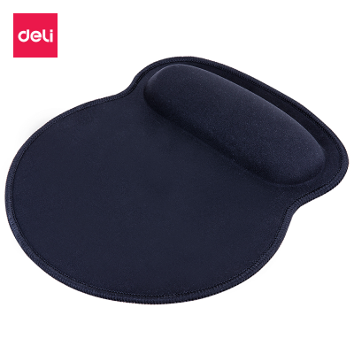 Deli 2225 Wrist Rest Mouse Pad Chronic Rebound Memory Foam Soft Smooth Rubber Bottom Non-Slip (Black)