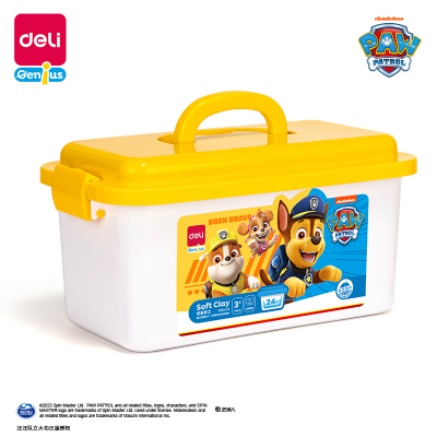 Deli Yc148-24 Paw Patrol 24-Color Toolbox Easy to Stretch Non-Stick Hand Clay Rich in Color (Mixed) (Box)