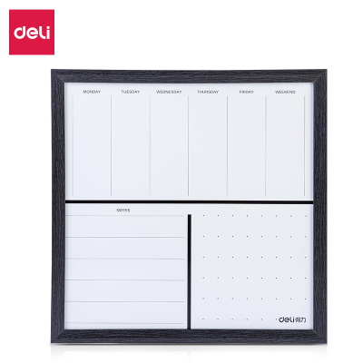 Deli Mq102 Writing Weekly Plan Board 356 * 356mm Strong and Durable Not Easy to Deform (Black) (Block)