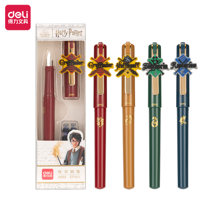Deli A950 Harry Potter Calligraphy Pen EF Mingjian Writing Smooth Not Easy to Break Ink (1 Pen +4 Ink Sac/Box)
