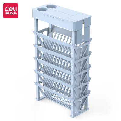 Deli BA109-01/05 Xueba Double Large Capacity All-round Storage Basic Hanging Bookshelf (Blue/White) (Unit)