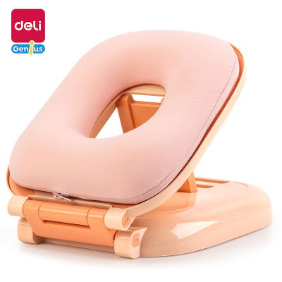 Deli Yx102 Portable Nap Peace of Mind Pillow Three-Gear Free Adjustment Easy Portable (Pink/Blue) (Box)