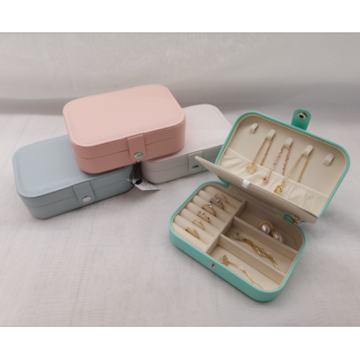 Double-Layer Small Portable Jewelry Storage Box Necklace Ring Hoop Earring Stud Earrings Hand Jewelry Storage Box Storage Box Jewelry Box