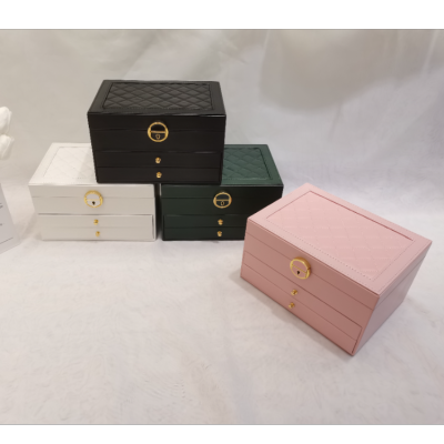 High-End Jewelry Storage Box Necklace Earrings Earrings Earrings Bracelet Ring Exquisite Ornament Gold Jewelry Large Capacity