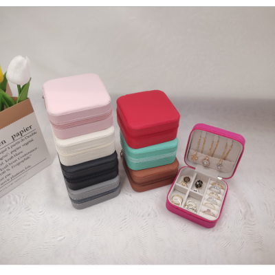 Jewelry Box Storage Box Portable Compact Exquisite Travel European Ring Necklace Bracelet Ear Studs Earring Storage Storage Box