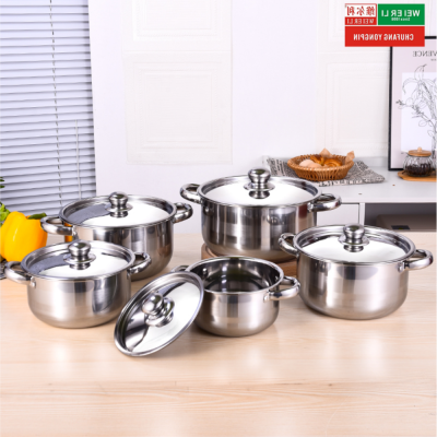 stainless steel cookware post set 10pcs