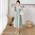 Floral Print Long Sleeve Dress Female Dress Slimming Mid-Length Dress 2023 Spring Autumn Popular New Clothing Wholesale