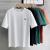 Embroidered Men's Short-Sleeved T-shirt Heavy Cotton Summer Loose Fashion Men's Simple All-Match Hot Selling T-shirt