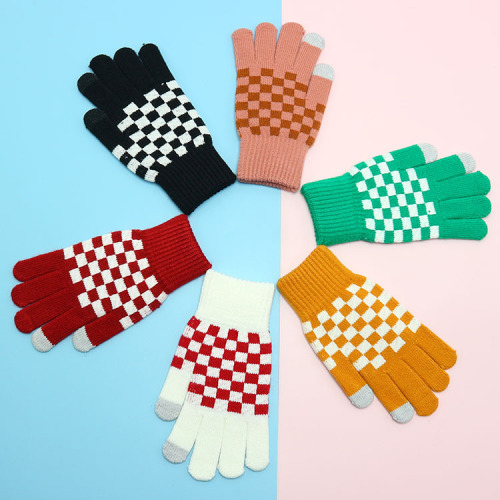 新款触屏手套男冬季仿羊绒保暖加厚女学生写字开车玩手机毛线批发