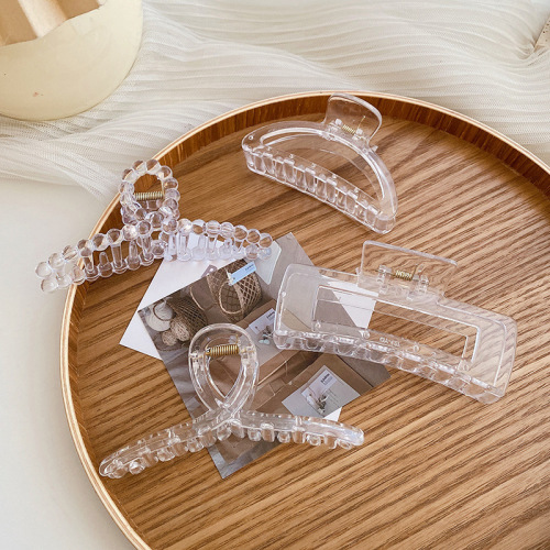 ins大小号透明抓夹后脑勺发夹2021年新款韩式鲨鱼夹盘发发抓头饰