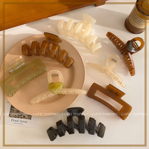 2024新款高级感大号亚克力抓夹女后脑勺简约鲨鱼夹头饰发量多发夹