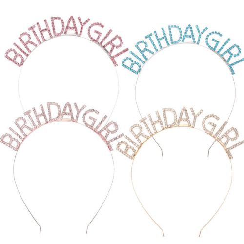 birthday girl birthday headband party birthday party glitter colorful shoulder strap ceremonial band crown