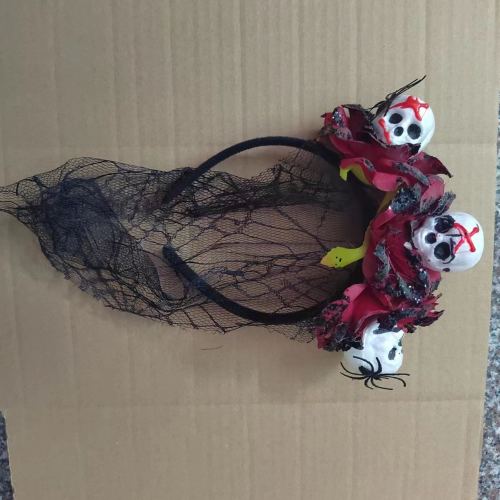 Makeup Cosplay Skull Tulle Hairband Children‘s Halloween Headband Vampire Festival Supplies Head Buckle