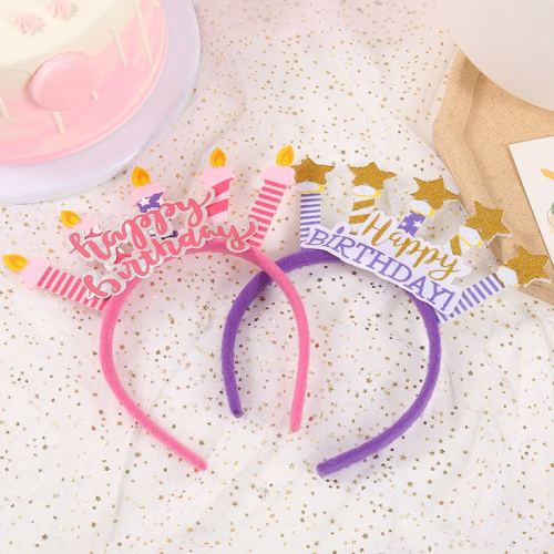 cross-border new boys and girls birthday party headband hair accessories candle party headband holiday supplies