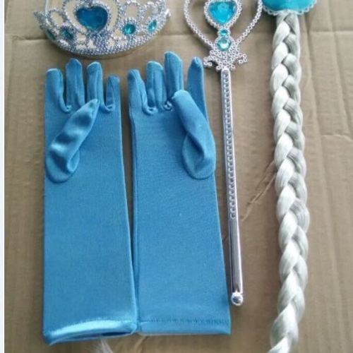 crown set ice princess braid magic wand gloves crown set party supplies halloween ball suit