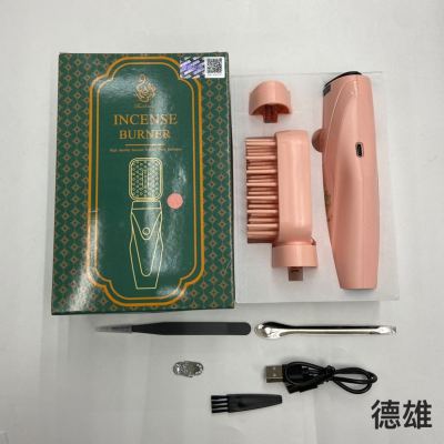 2 in 1 with Soft Rubber Comb Head Electronic Incense Burner Bakhoor Massaging Head Aromatherapy Machine