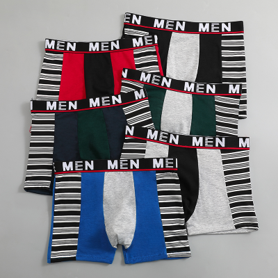 Foreign Trade Men's Underwear Men's Striped Color Boxer Shorts Boxers [Factory Direct Sales]]