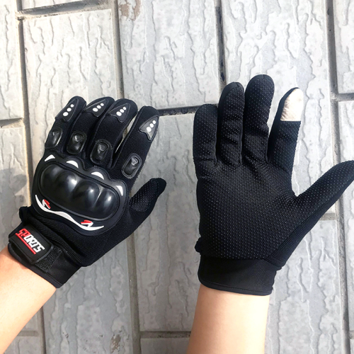 180209长指触屏硬壳手套防护摩托车手套运动骑行自行车全指手套