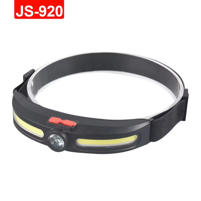 JS-920USB Rechargeable Cob Headlight Led Pan Outdoor Camping Head-Mounted Strong Light Plastic Headlights Miner's Lamp