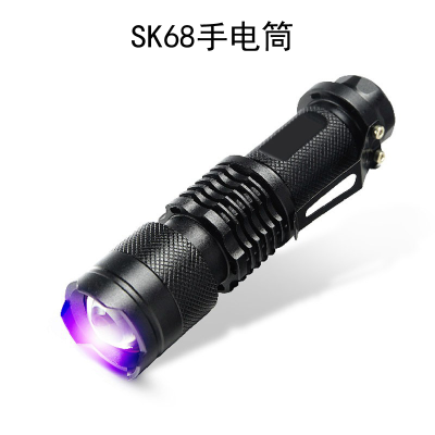 Sk68 Violet Flashlight Fluoresce Detection Uv365nm Uv Mini Small Flashlight 395 Money Detector Lamp