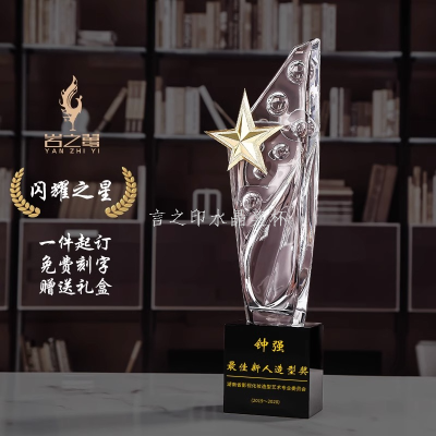 Creative Crystal Trophy Customized Enterprise Annual Meeting Trophy Outstanding Staff Champion Honor Award Shining Star