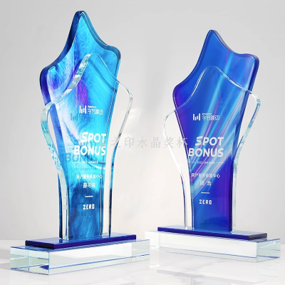 Crystal Color Printing Trophy Customized Customized Anniversary Celebration Excellent Staff Company Team Competition High-End Creative Trophy