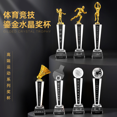 Basketball MVP Creative Crystal Trophy Customized Customized Football Billiards Badminton School Sports Games Awards