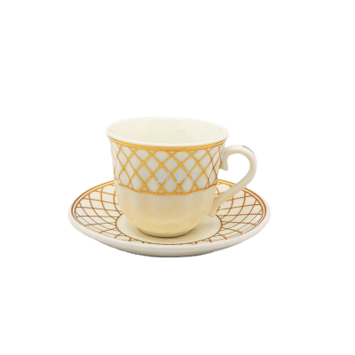 ceramic gold rim tea cup and saucer porcelain coffee set new bone china tea cup