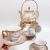 Porcelain 13pcs tea set, ceramic golden cup and saucer teapot ceramic supplies