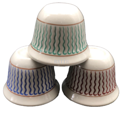 Wholesale Arab Coffee Cup Ethiopia Coffee Cup Red Blue Green Stripe Ceramic Cups Porcelain Tea Cup for Daily Use