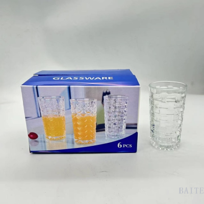 High Quality Glass Water Cup Household Cups Water Cup Beer Steins Tea Cup Glassware for Daily Use 6pcs Glass Cup Set
