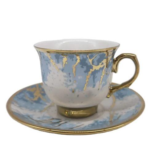 高品质陶瓷杯复古风咖啡杯碟套装